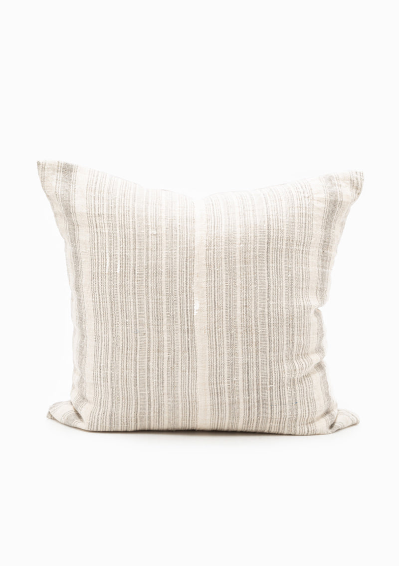 Multi Stripe Natural Grain Sack Pillow | 20"x20"