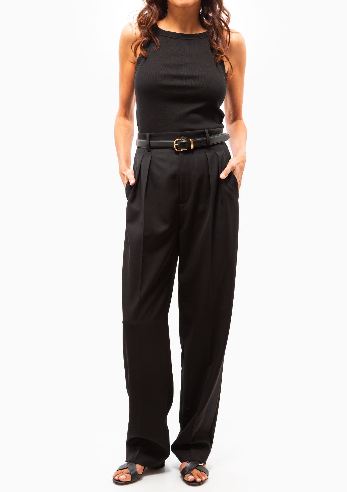 Etienne Pleated Pant | Black