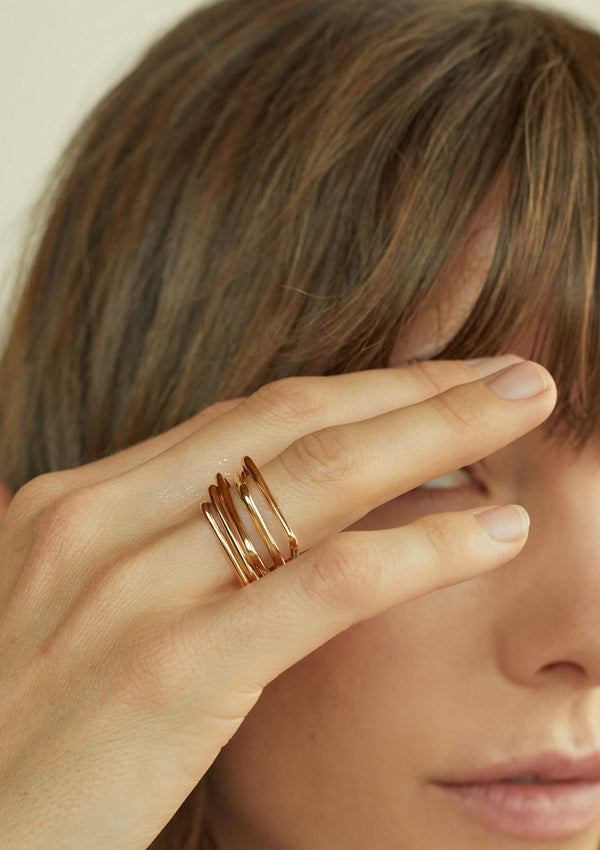 Laini Stacking Rings | Gold Plated Brass