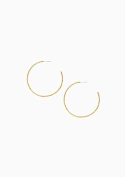 Large Hammered Hoop | Gold
