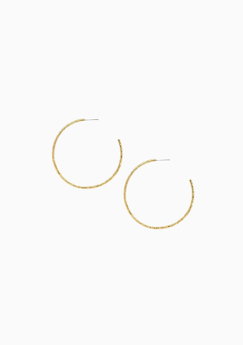 Large Hammered Hoop | Gold