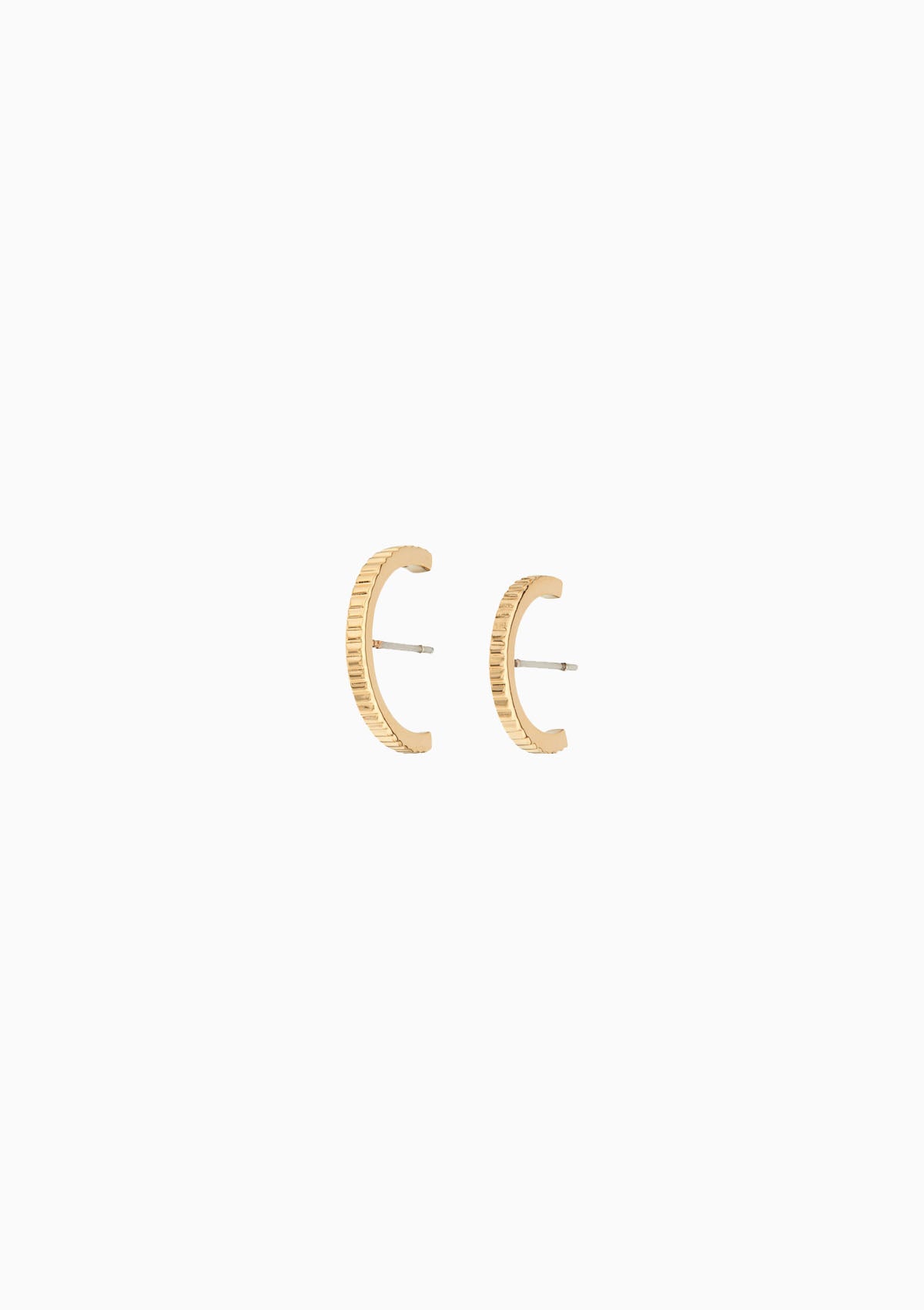 Meta Huggie Studs | Gold