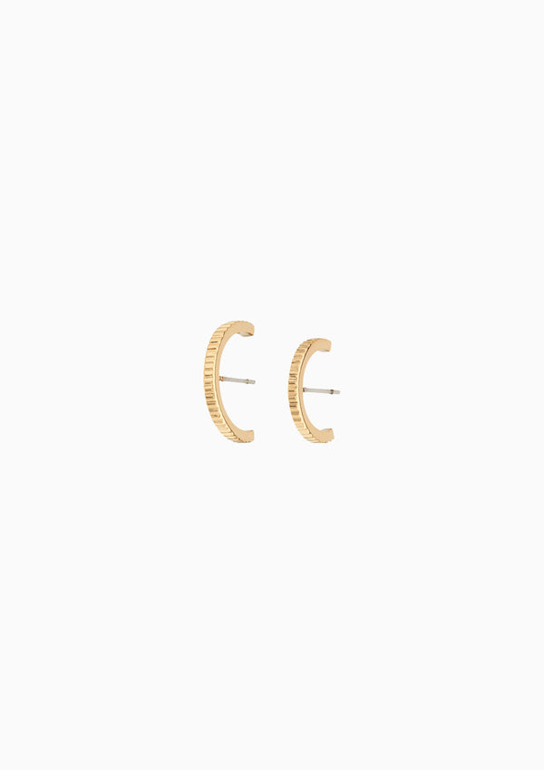 Meta Huggie Studs | Gold