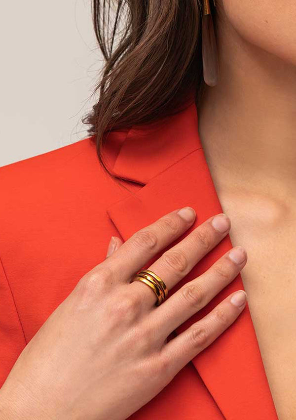 Twist Stacked Rings | Gold