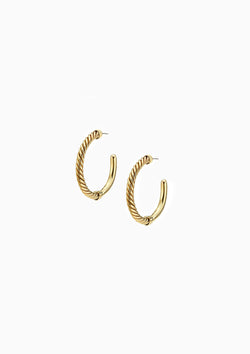 Uzi Hoop Earrings | Gold Plated Brass