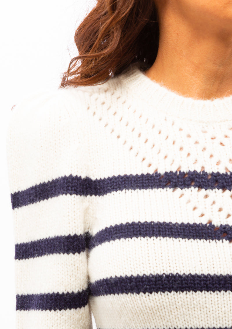 Sissy Stripe Sweater | Ivory/Navy