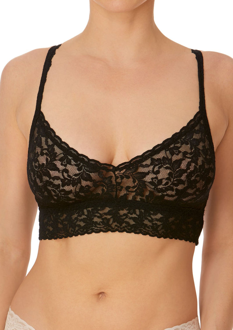 V-Neck Retro Lace Bralette | Black