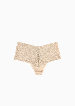 Signature Lace Retro Thong | Chai