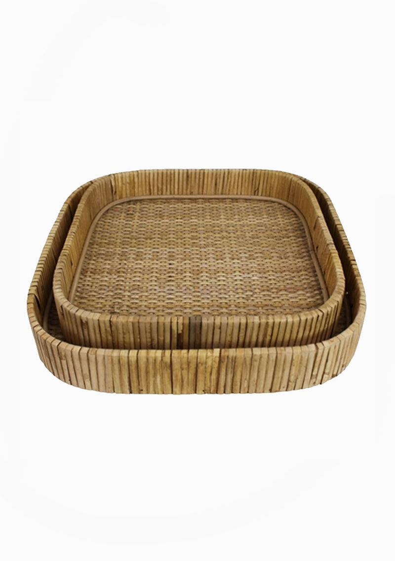 Square Rattan Cayman Tray | Large