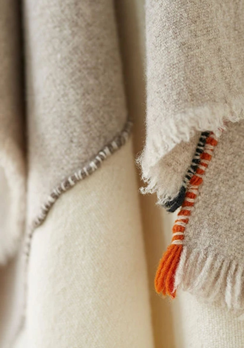 Criss-Cross Throw, Grey/Off White | 55" x 71"