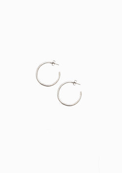 Pave Diamond Single Row Hoop | Sterling Silver