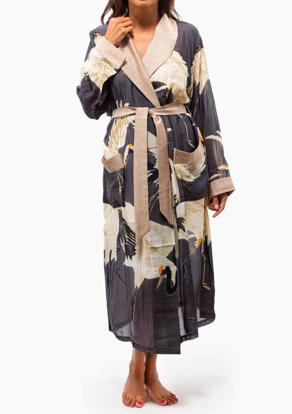 Heron Robe Gown | Charcoal