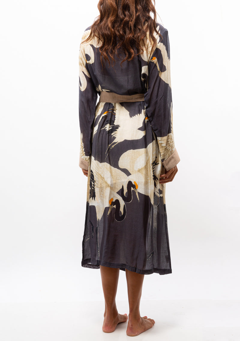Heron Robe Gown | Charcoal