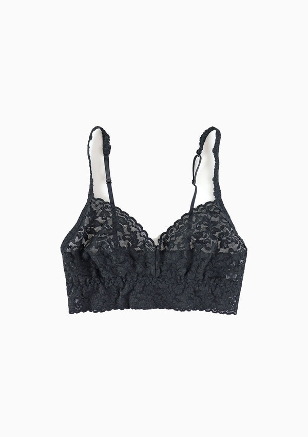 V-Neck Retro Lace Bralette | Black