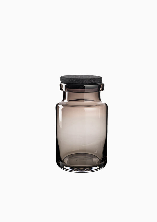 Vera Glass Container Small, Smoke | 6" x 9"