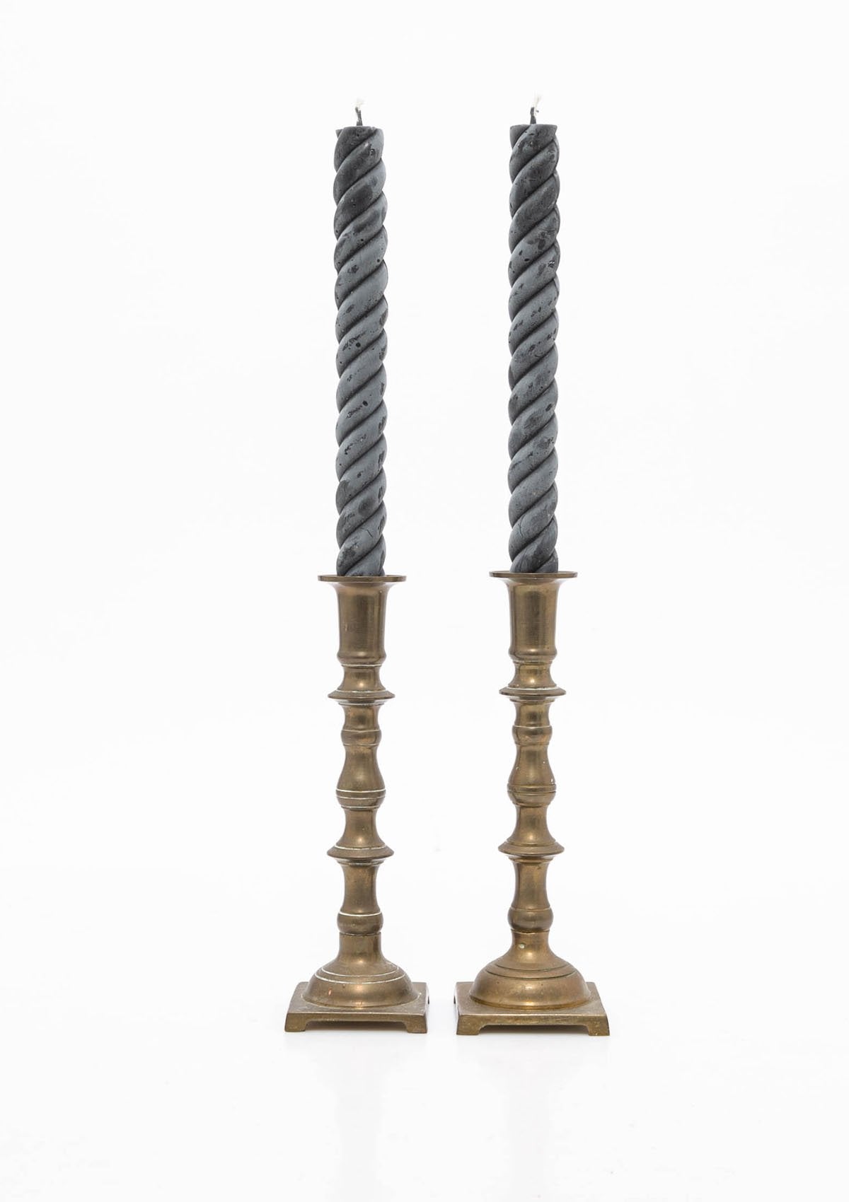 Rope Candles Pair 10" | Black