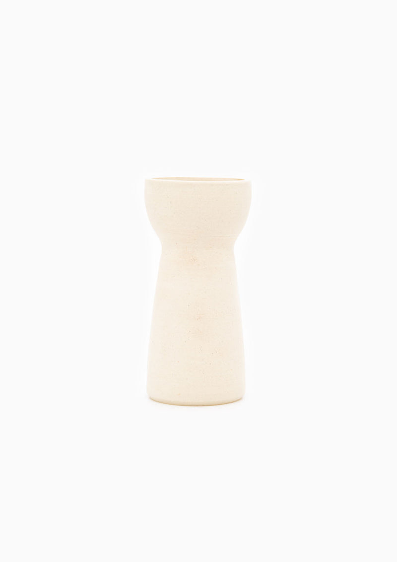 White Raw Clay Wide Mouth Vase