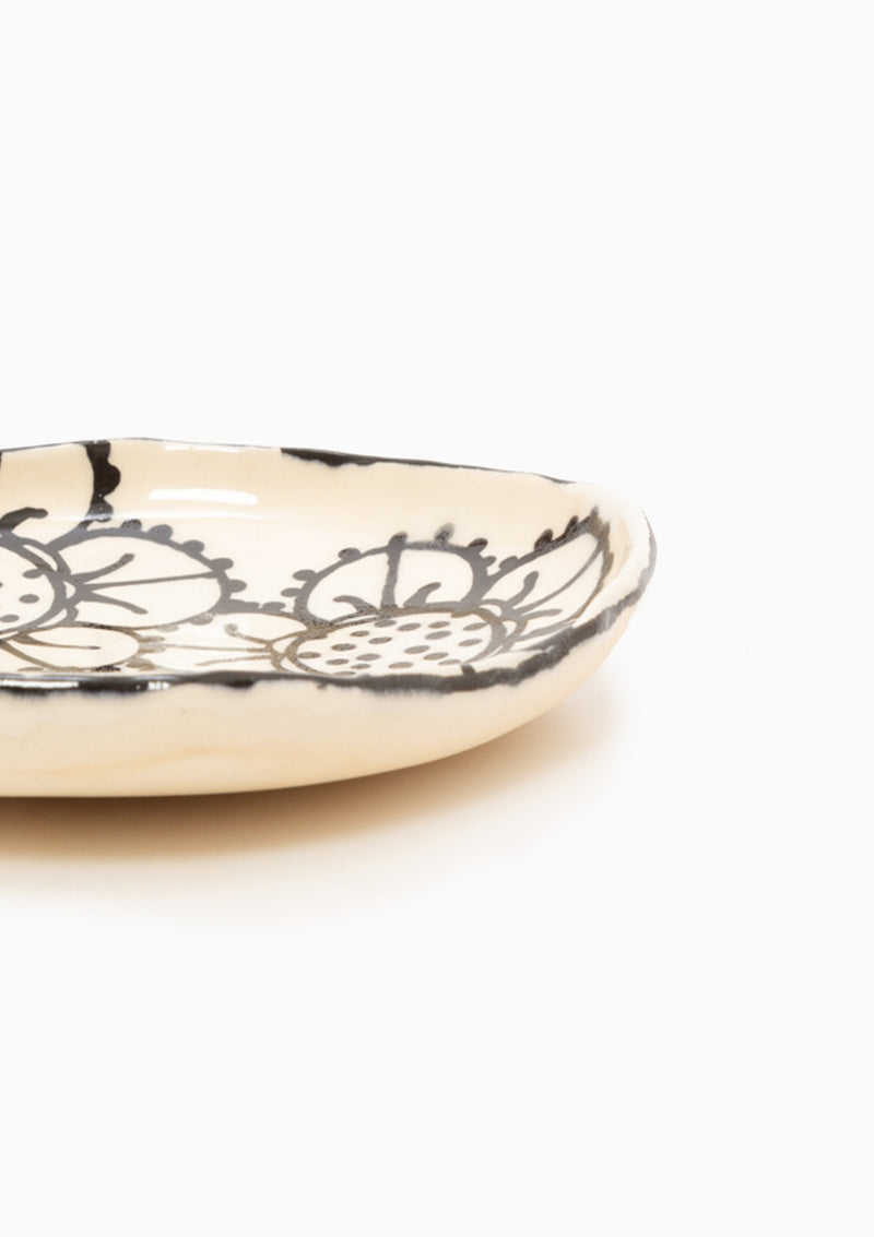 Handmade Lace Oval Low Bowl 1