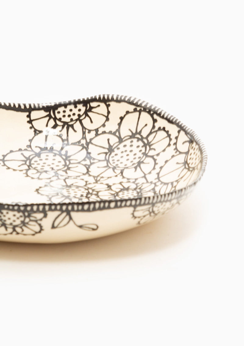 Handmade Lace Painted Serving Bowl 1