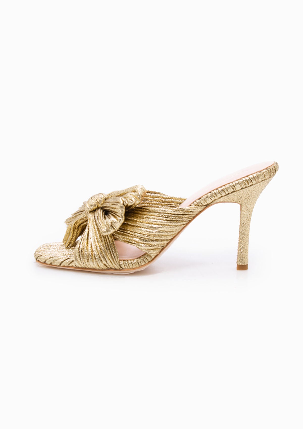 Claudia Pleated Bow Mule | Oro