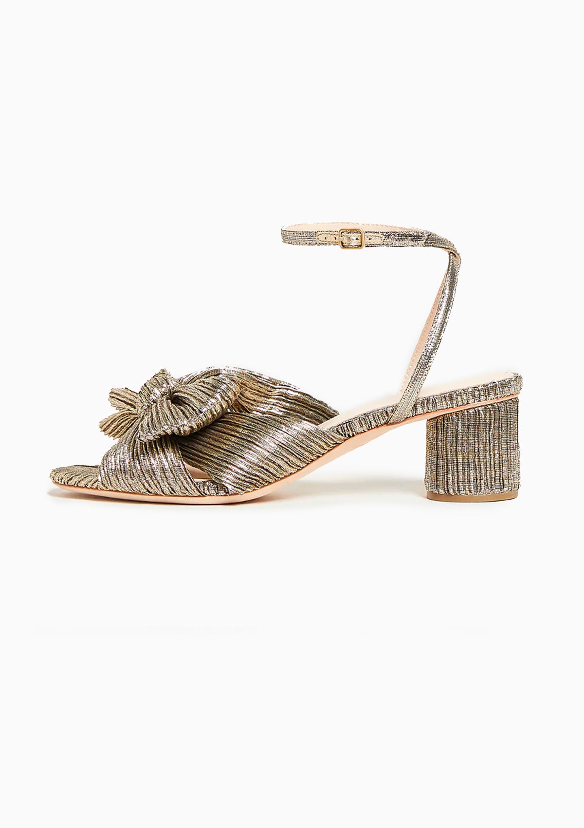 Dahlia Pleated Knot Sandal | Gold