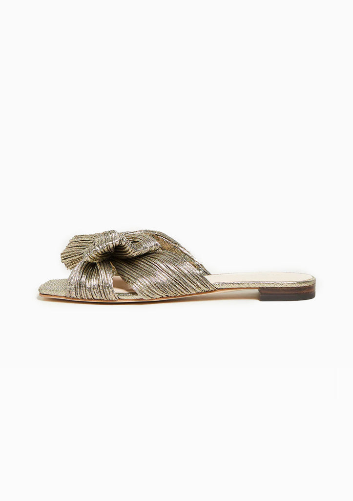 Loeffler randall daphne cheap knot flat sandal gold