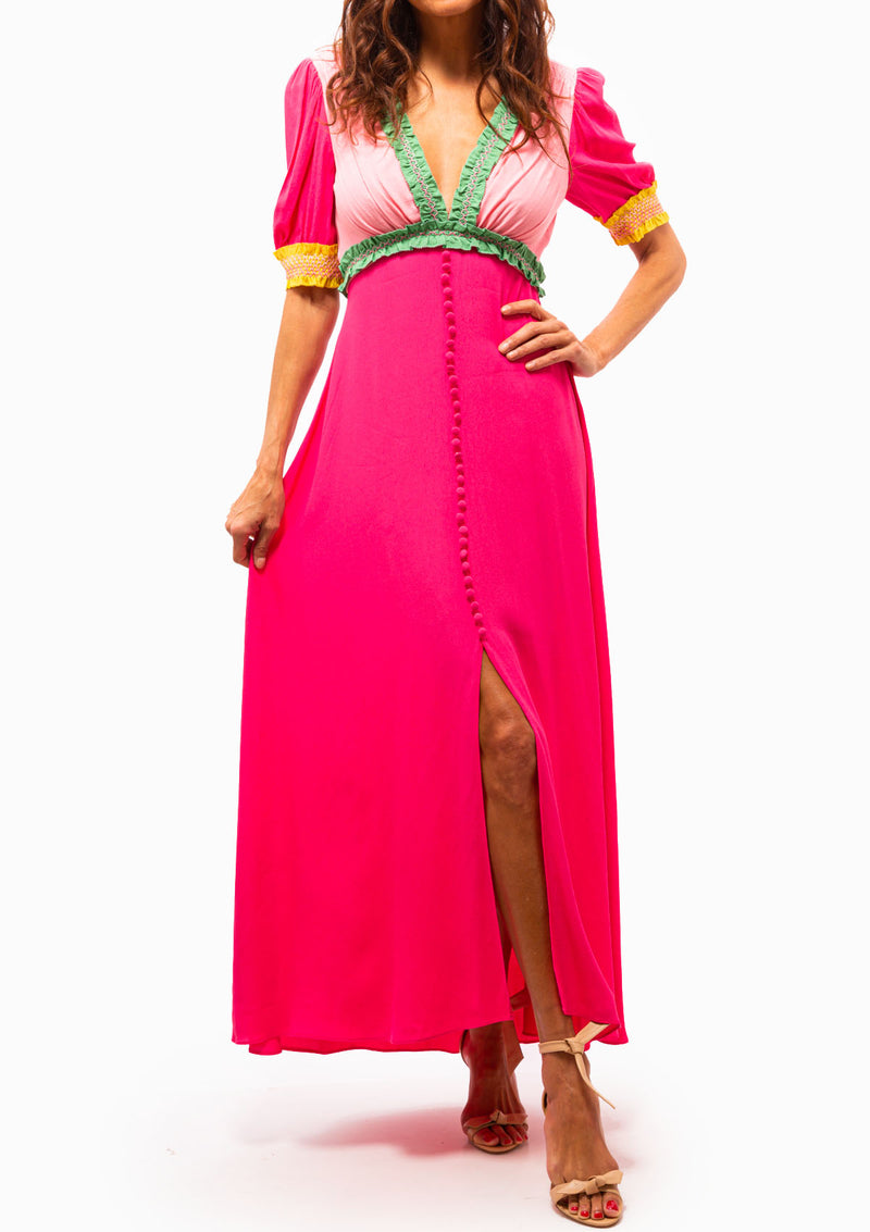 Lea Smocked Dress | Flamingo