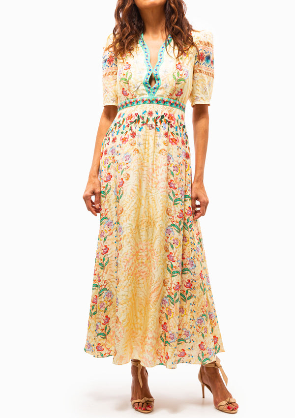 Tabitha Dress | Floral Oyster