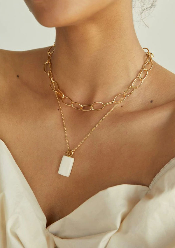 Sahani Chain Link Necklace | Gold Plated Brass