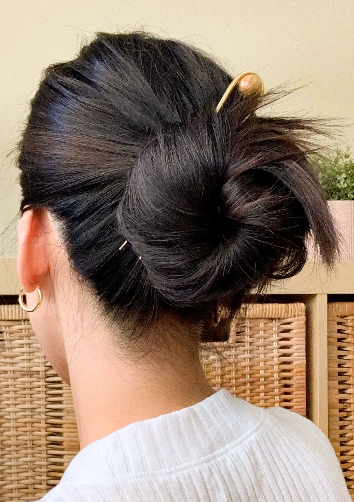 Sawa Teak Hair Pin | Gold/Wood