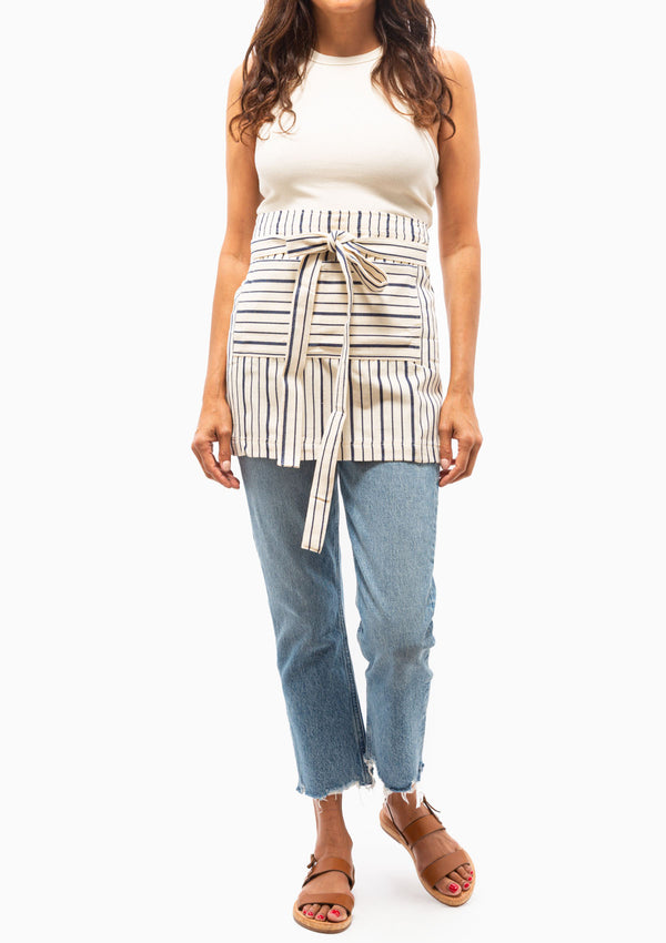Apron | Natural/Navy Stripe