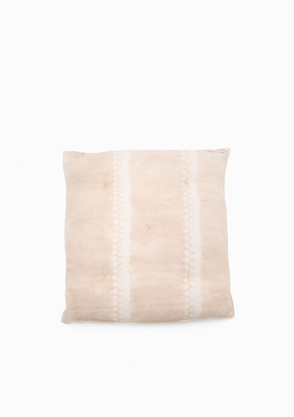 Tufted Chair Cushion, Taupe Batik | 16" x 16"