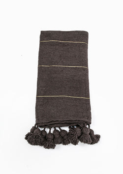 Moroccan Blanket, Brown | 78" x 58"