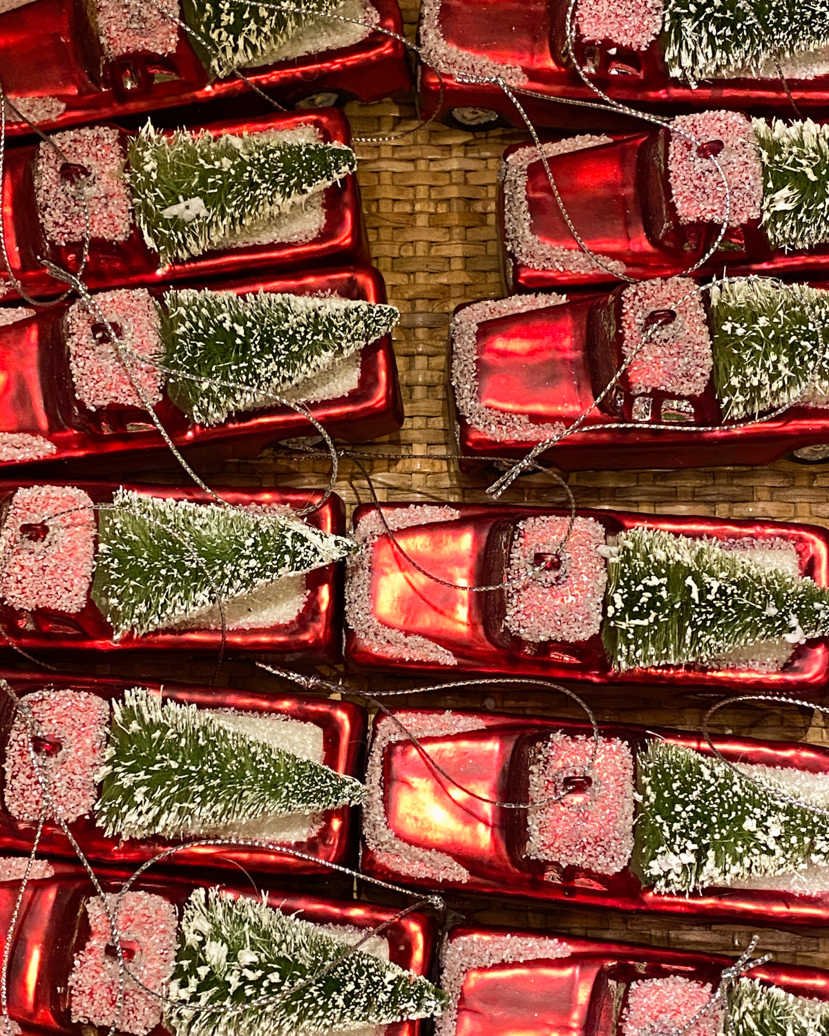 Small Truck Glass Ornament | Red