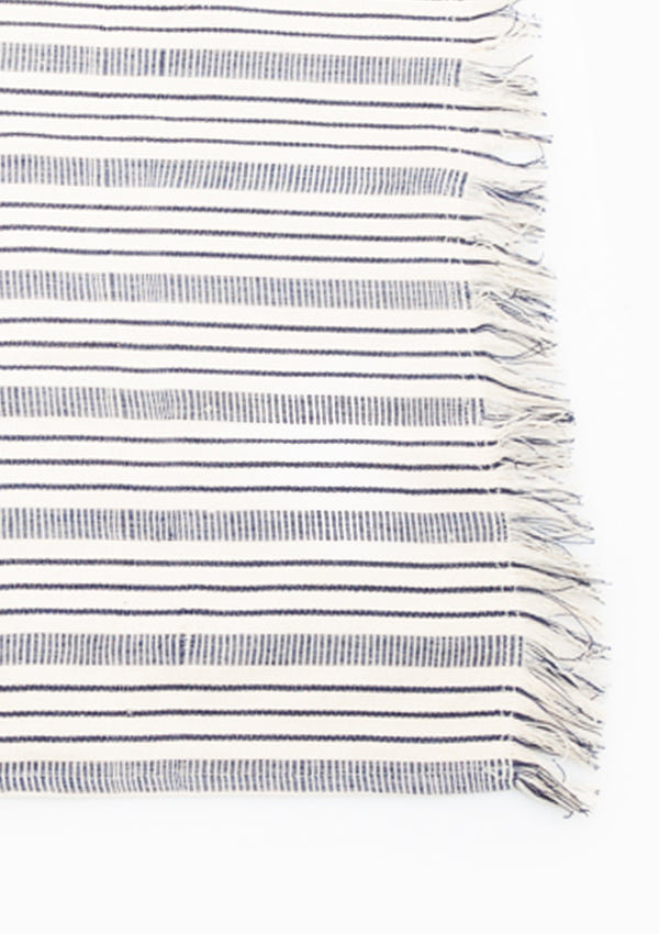 Fringe Placemat | Natural/Blue Quad Stripe
