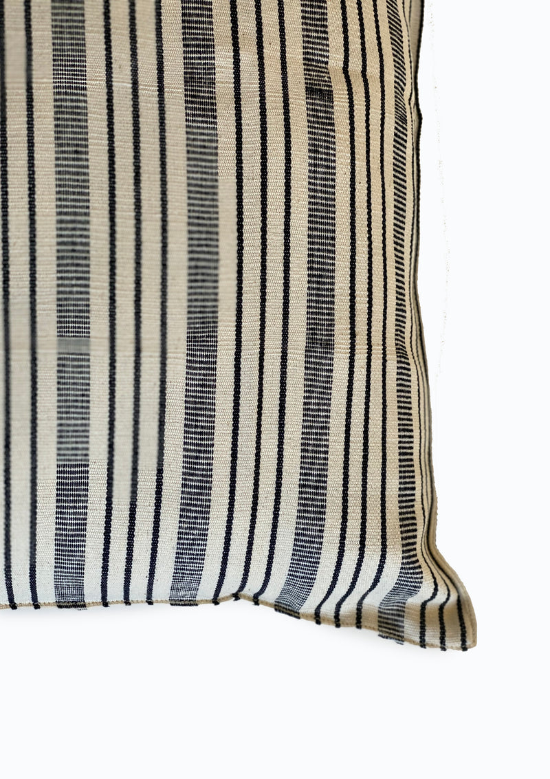 Cushion, Natural/Navy Quad Stripe | 20" x 20"