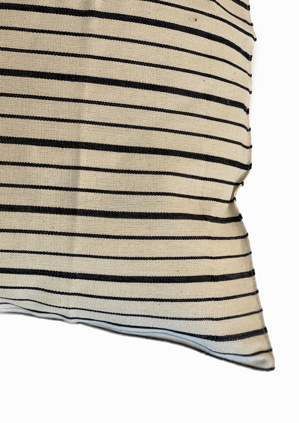 Headboard Cushion, Natural/Navy Triple Stripe | 24" x 32"