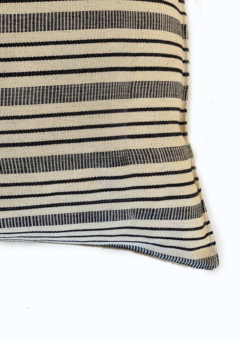 Headboard Cushion, Natural/Navy Quad Stripe | 24" x 32"