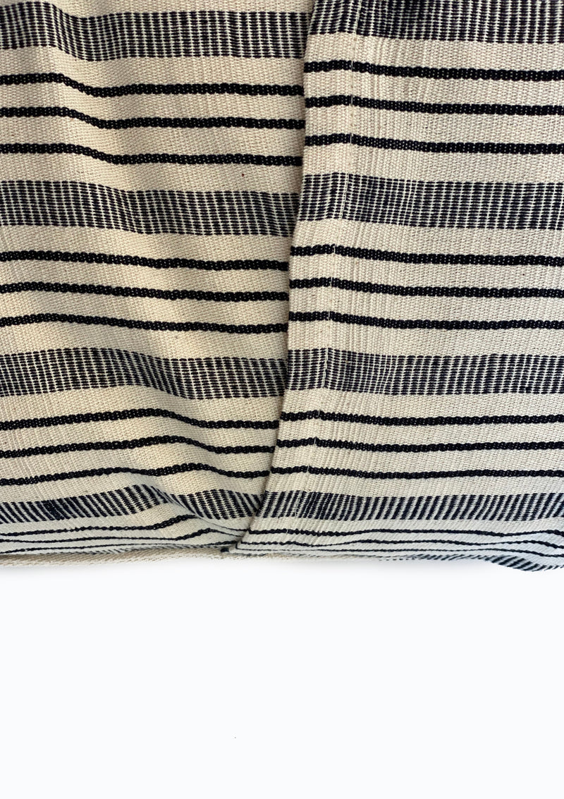 Headboard Cushion, Natural/Navy Quad Stripe | 24" x 32"