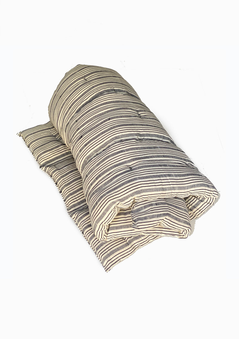 Bedroll Twin, Natural/Navy Quad Stripe | 36"x75"