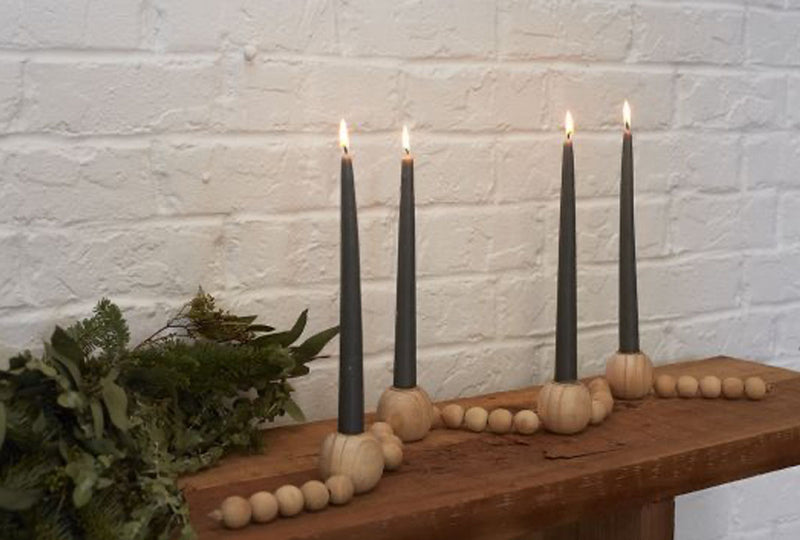 Wooden Bead Candleholder