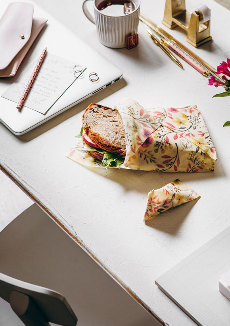 Beeswax Wrap, Pink Blossom | Set of 3