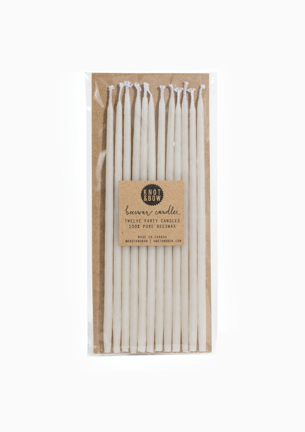 Tall Beeswax Birthday Candles | Ivory