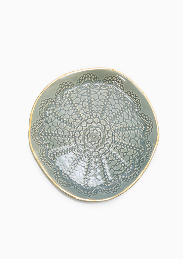 Gold Brush Cookie Plate | Moss