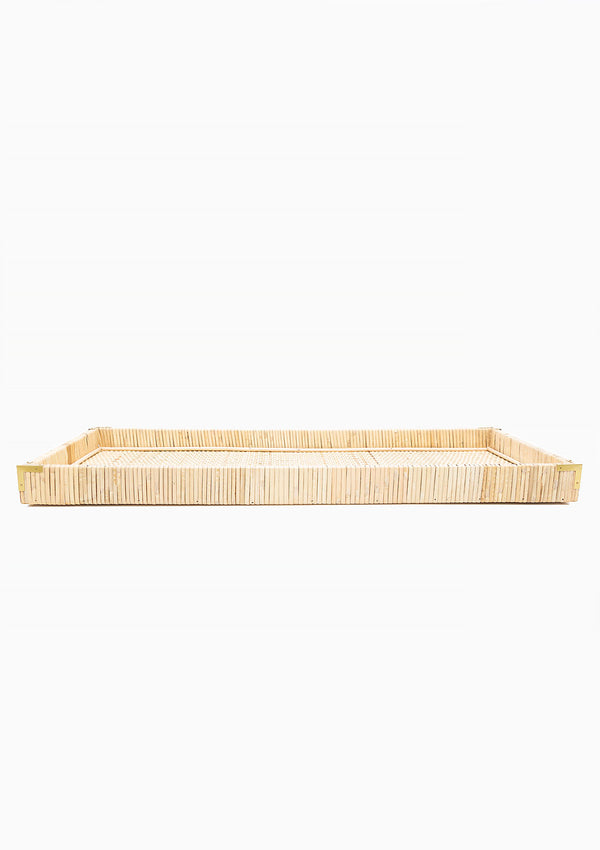 Oversized Rattan Tray, Large