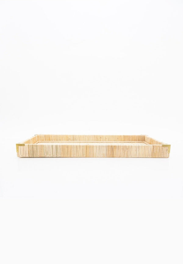 Oversized Rattan Tray, Medium