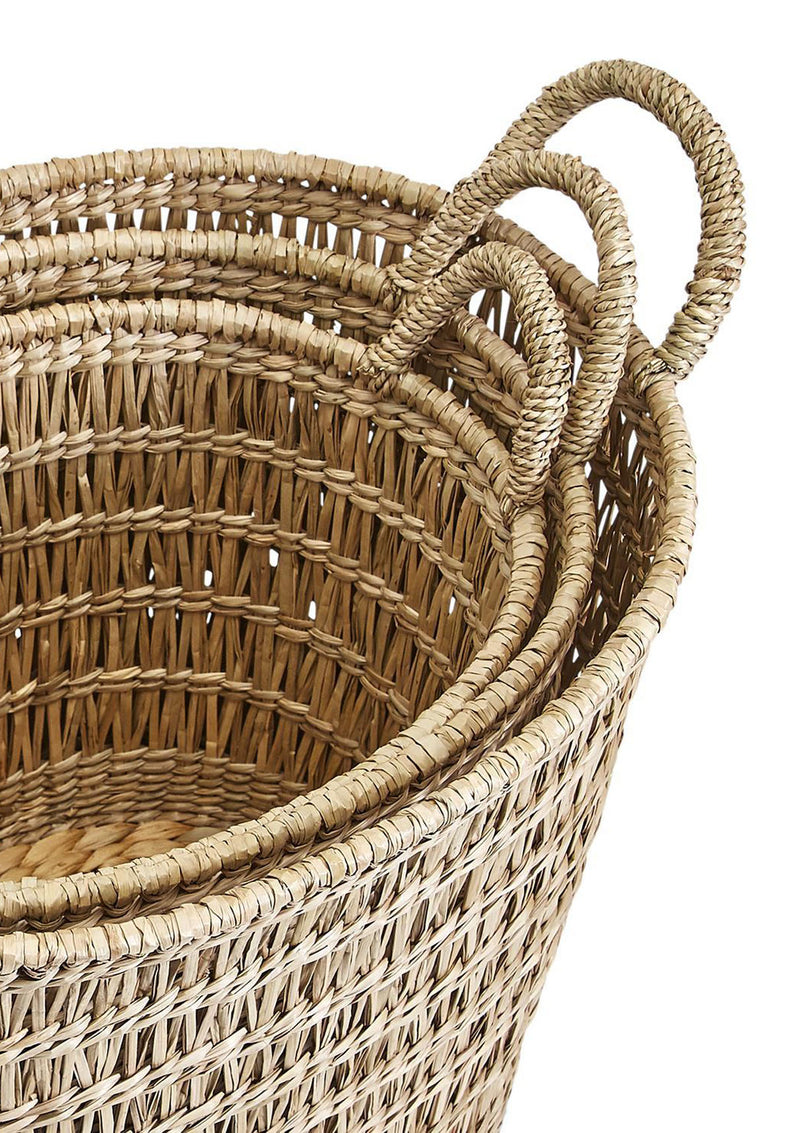 Oval Open Weave Seagrass Basket | Small