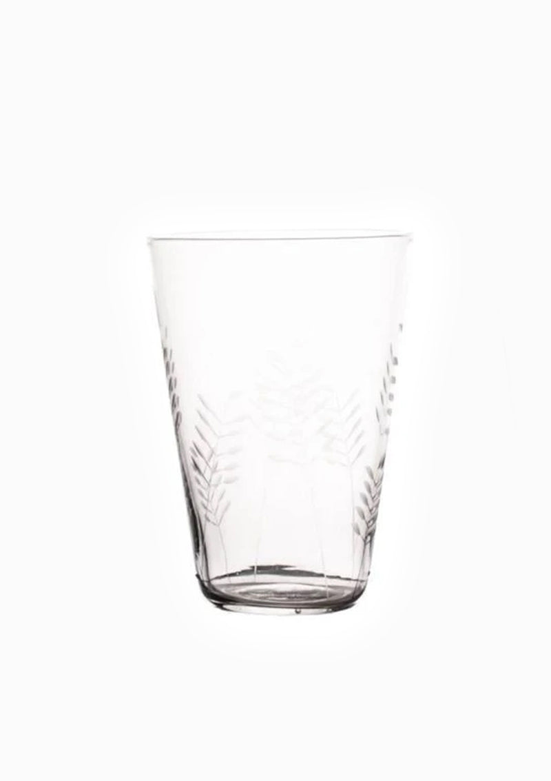 Sienna Etched Water Glass | Fern