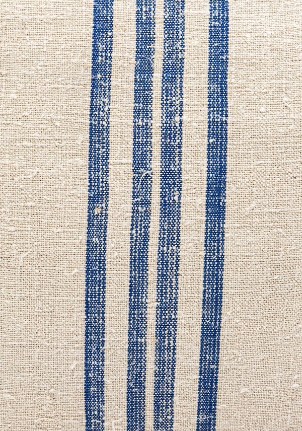 Wide Quad Blue Stripe Grain Sack Pillow | 18.5" x 18.5"