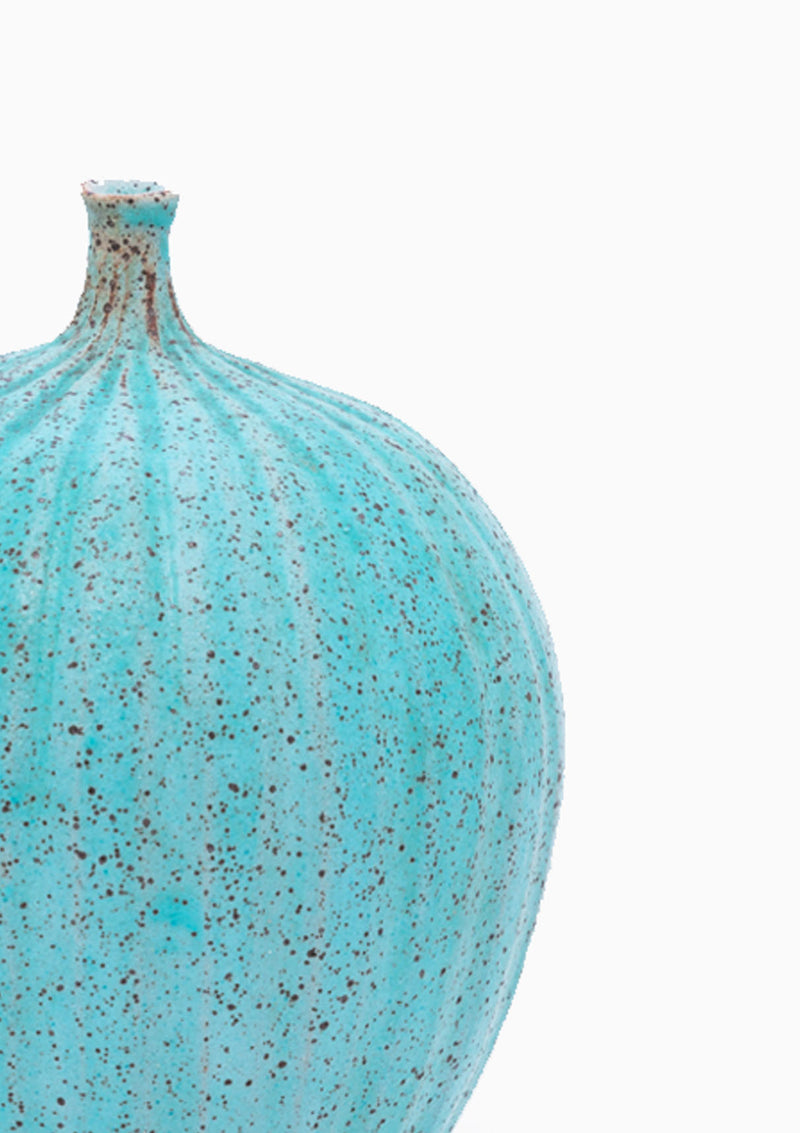 Small Turquoise Faceted Bud Vase 4